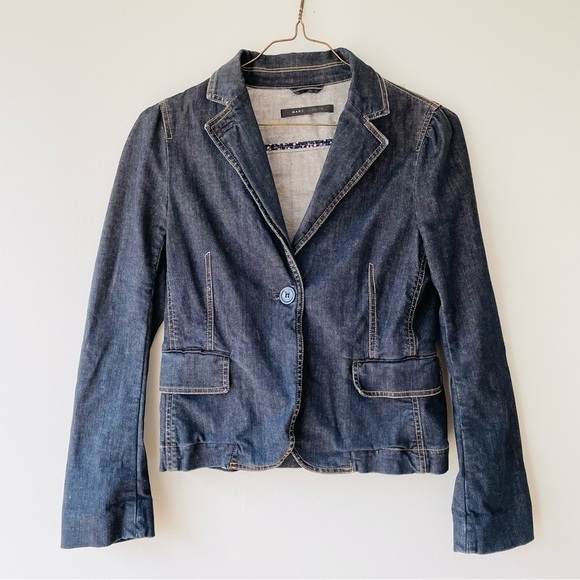 Marc Jacobs Jean Jacket S Denim Fitted Vented Contrast Stitching Retro y2k - Picture 1 of 8